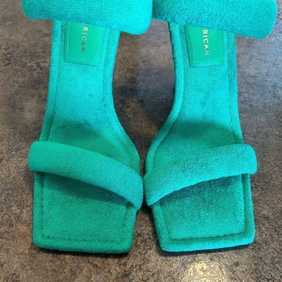Good American Green Terry Cloth Heels Shoes Size: 7.5 NWT - Picture 8 of 13